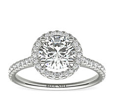Floating Halo Diamond Engagement Ring in 14k White Gold (1/3 ct. tw.)